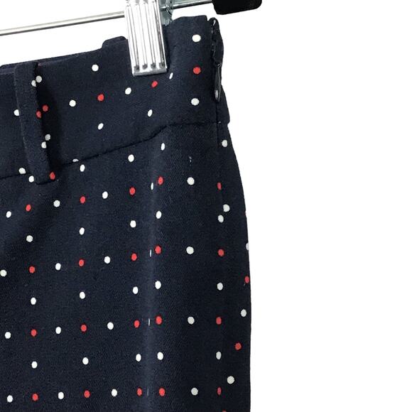 J. Crew Winnie City Fit Stretch Ankle Slim Pant Dark Navy Blue Dot Print sz 4 - Picture 4 of 7